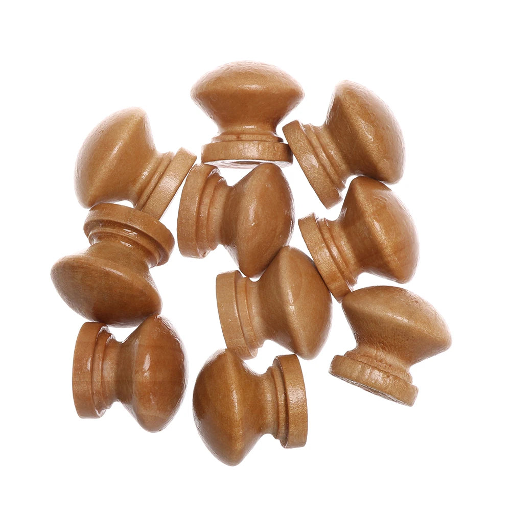 10pcs Door Handle Round Shape Natural Wooden Cabinet Knob Drawer Wardrobe Door Pull Handle Furniture Hardware