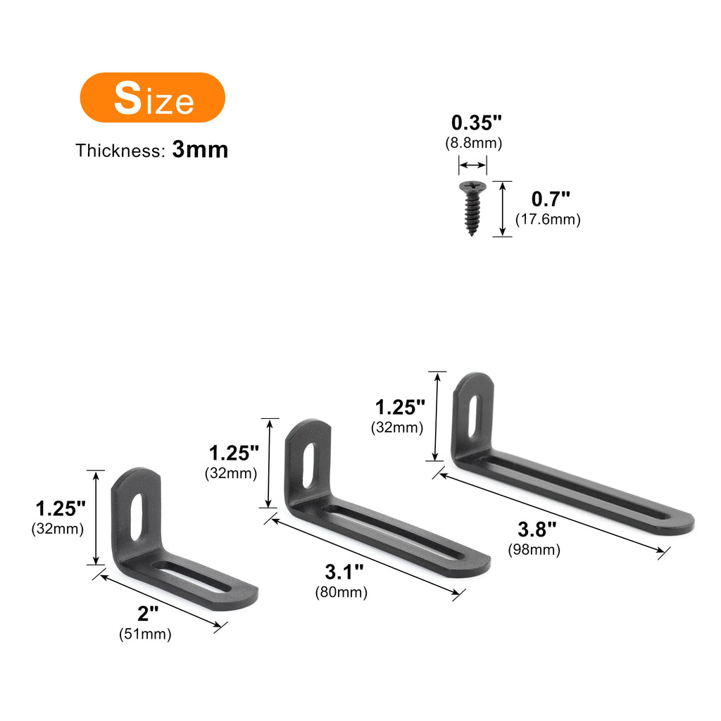 Stainless Steel Adjustable Corner Bracket Heavy Duty Metal 90 Degree L Shaped Angle Corner Braces for Wooden Shelf Furniture