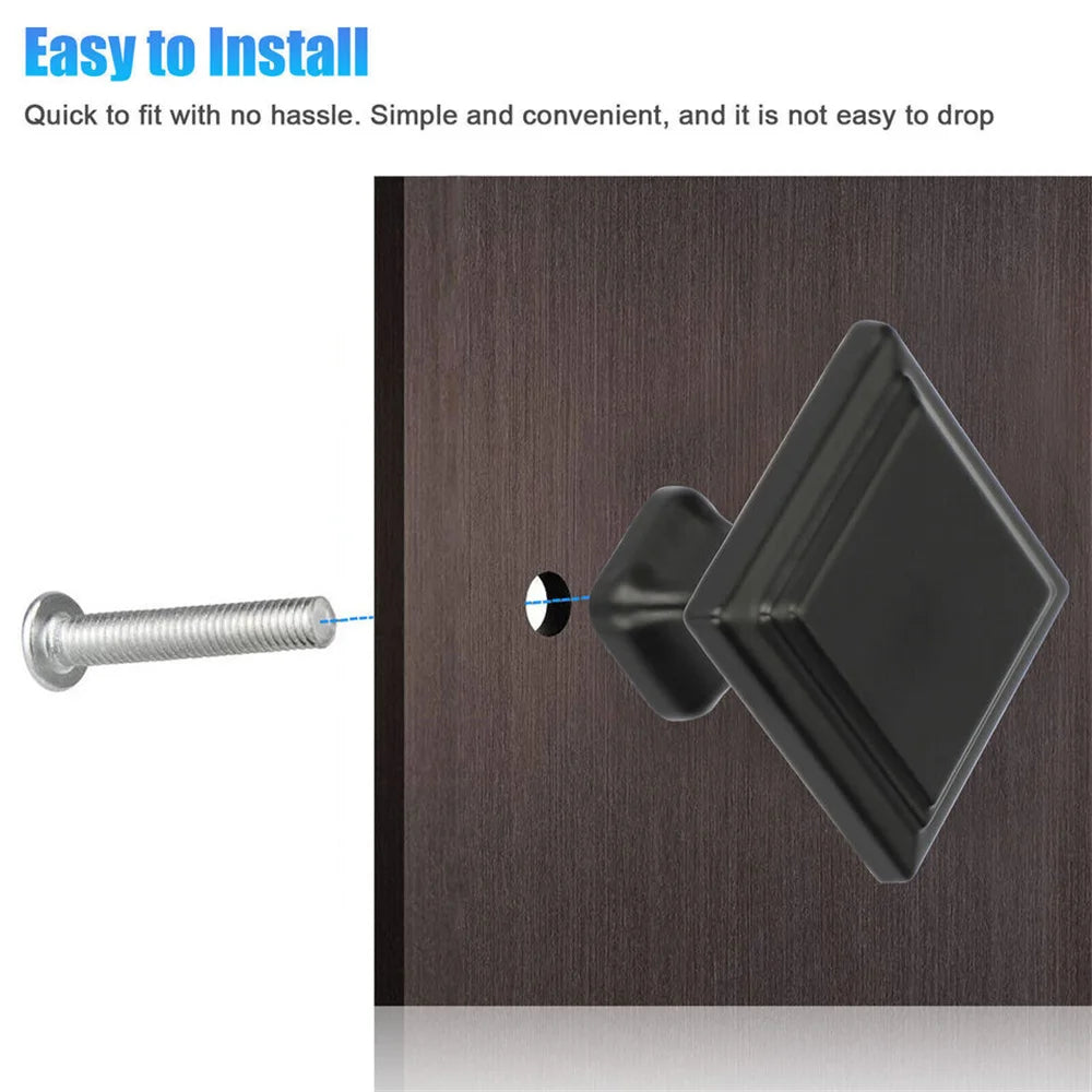 10 Pcs Matte Black Kitchen Cabinet Handles Knobs Cupboard Drawer Door Pulls Handles High Quality Aluminum Alloy Handles