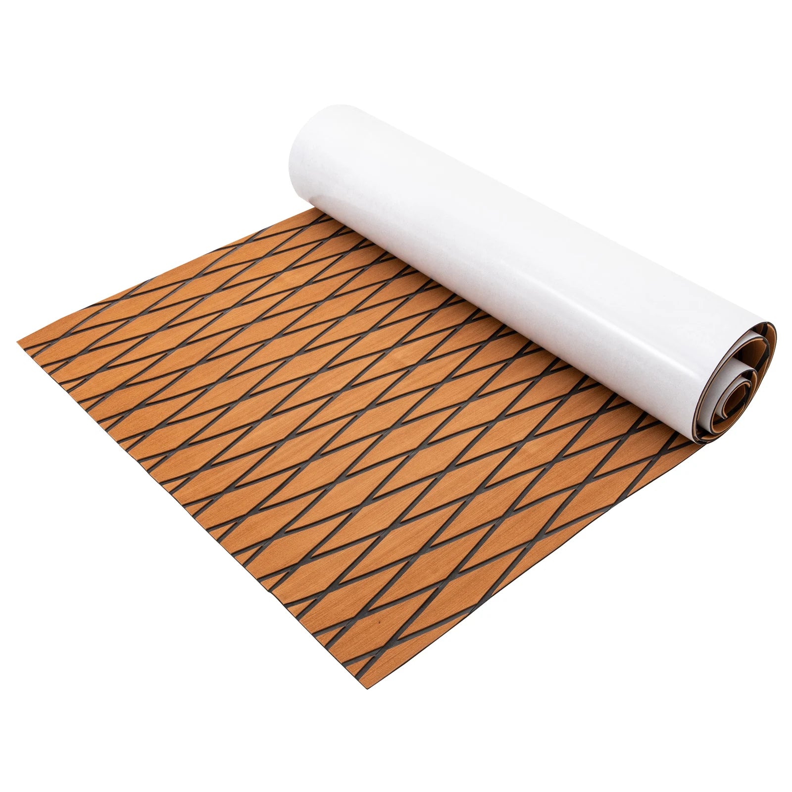 94"x35" Boat Non-Slip EVA Foam Decking Faux Teak Marine Self-Adhesive Mat for Motorboat RV Yacht Swimming Pool