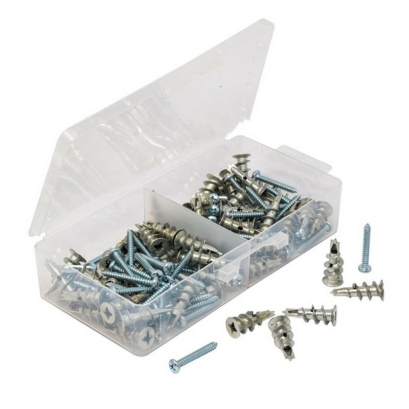 120Pcs  Zinc Alloy Plasterboard Drywall Anchor Hollow Wall Self-drilling Wall Plug with Tapping Screw Drywall Bolt