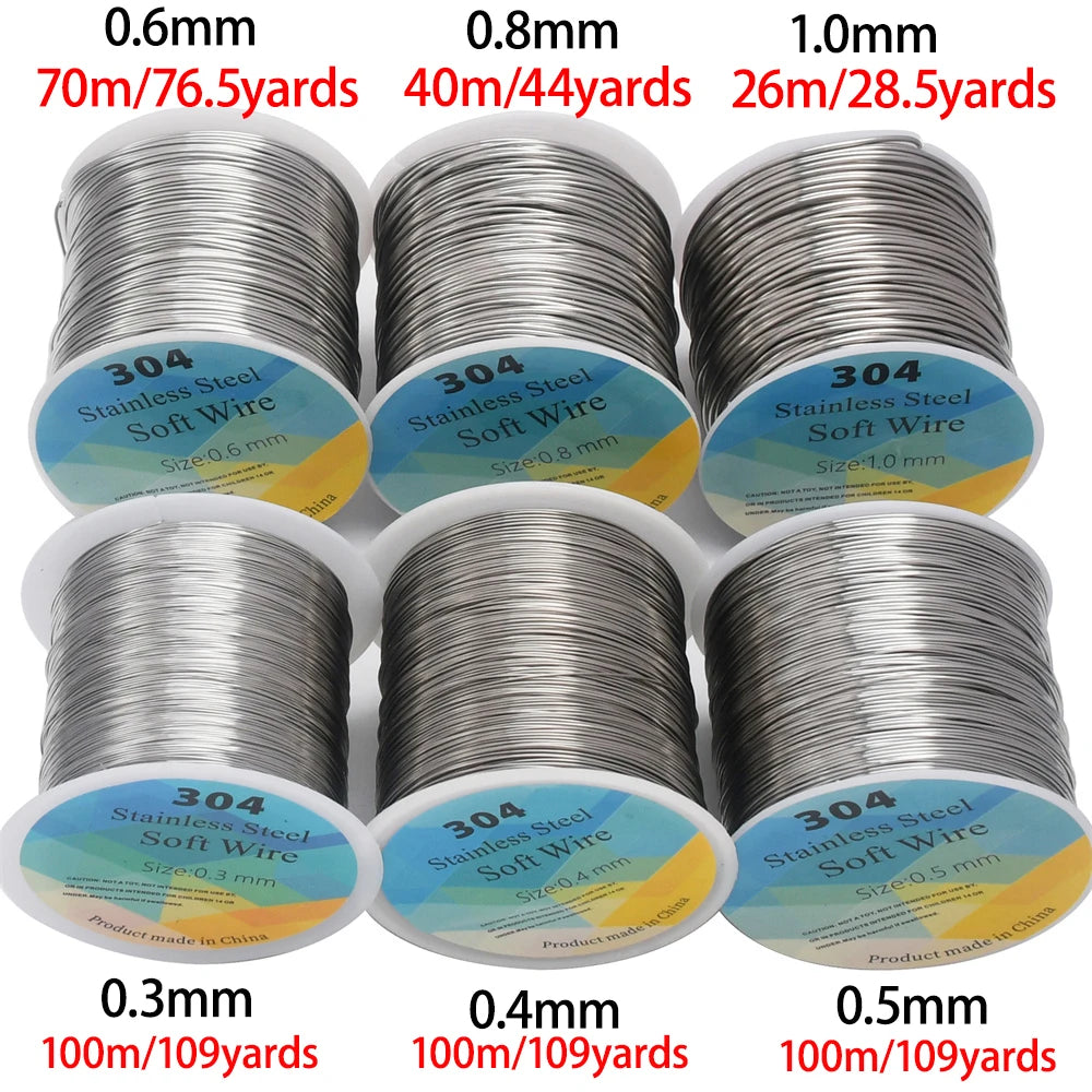 20 22 24 28Gauge Stainless Steel Wire for Jewelry Making DIY Crafts Project Jewelry Finding Supplies 130-328ft