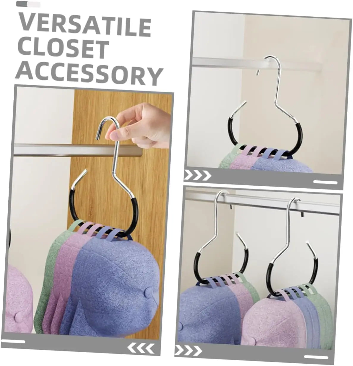 2-Piece Hat Hooks Set - No-Drill Quick Installation, Wall-Damage-Free, Fits Entryway/Closet/Door Back, Secure Hold