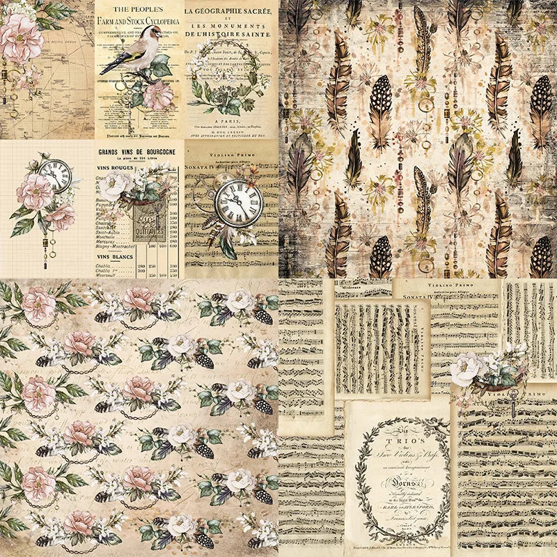 12 Sheet Scrapbooking Paper 15x15cm, Christmas Journal Planner Paper Pad Cardstock Backgrounds Card for DIY Art Craft Decoration