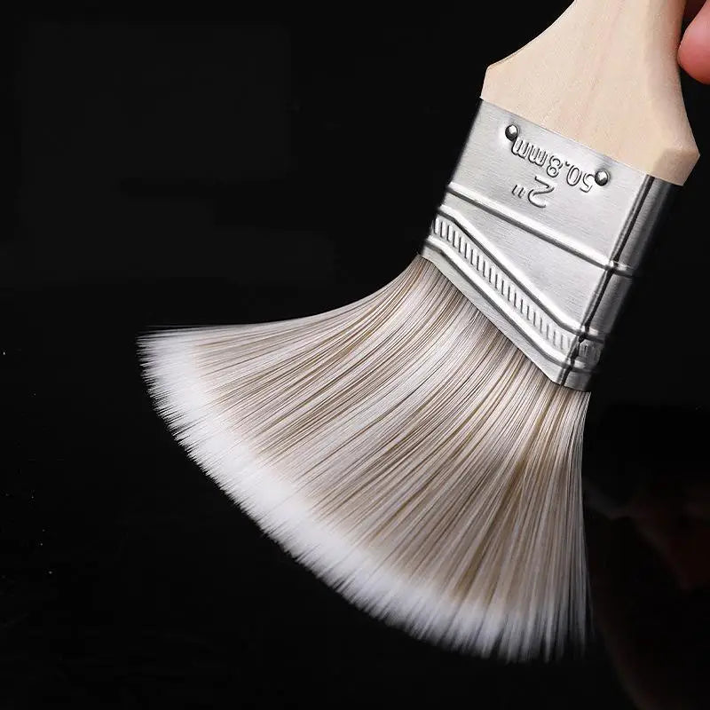 5-Piece Set of Multi-Specification Angled Paint Brushes with Wooden Handles, Soft Bristles for Cleaning and Painting with Latex Paint