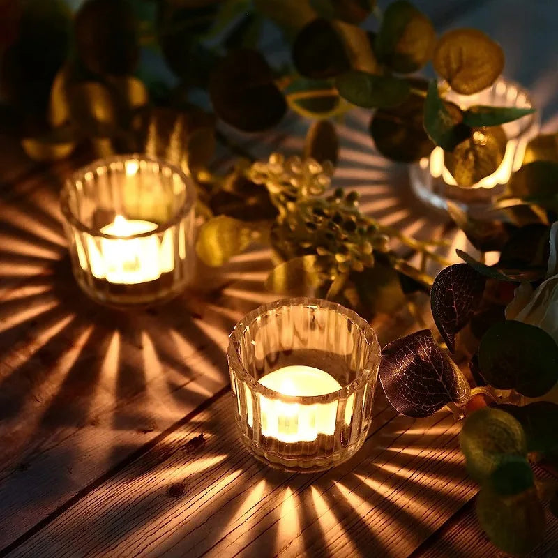 Small Clear Mini Candlestick Table Glass Tealight Candle Holder Wedding Table Decor,Party Supplies,Home Decor LZT001
