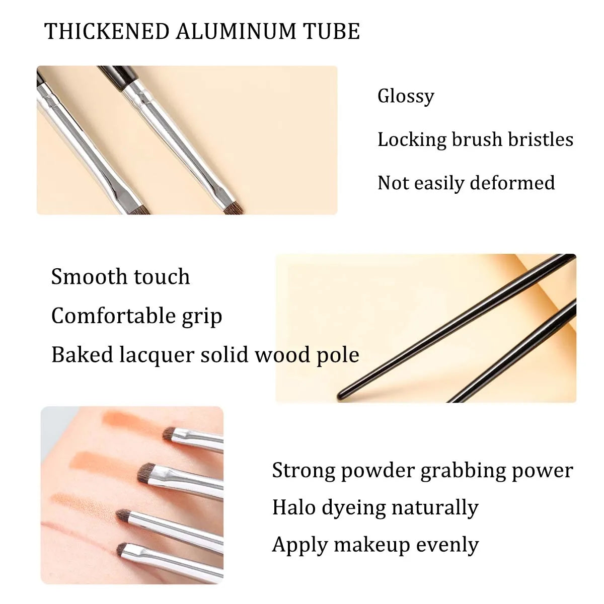 4Pcs Eye Detail Brushes Set, Eyeshadow Brushes, Undereye Smudge Brushes, Soft Eyeliner Brush, Perfect Eye Makeup Tools