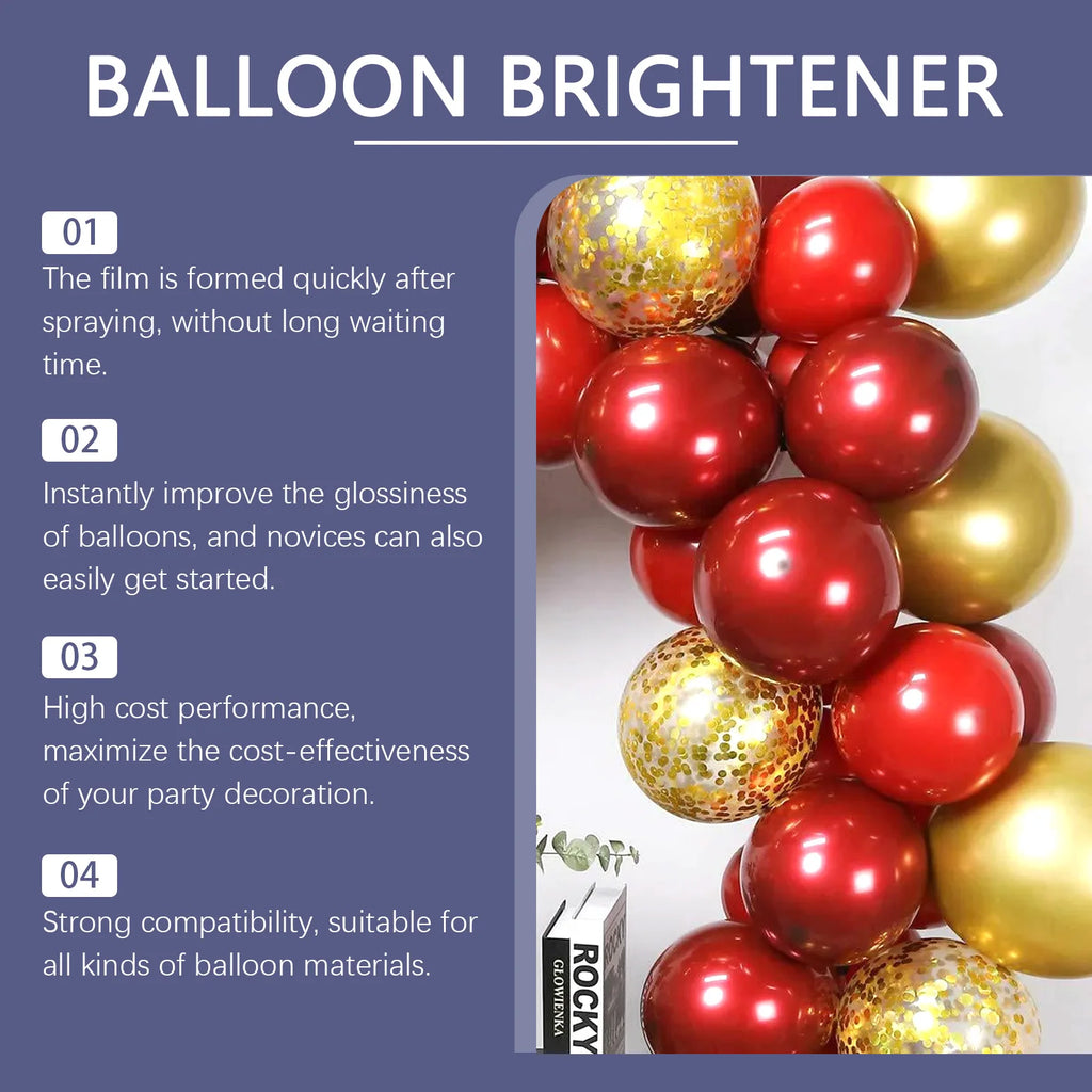 Party Balloon Brightener Spray Enhances Party Atmosphere Long Lasting Shiny Balloon Surface Texture for Christmas Celebration