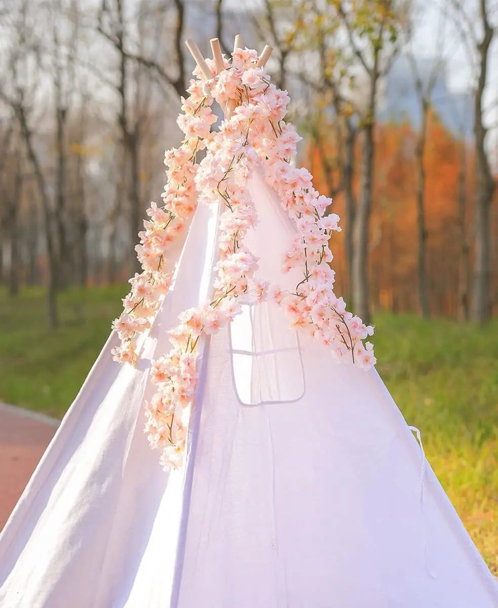 4pcs Artificial Cherry Blossom Garland - 23.6ft Pink & White Flower Vines for Wedding, Party, Home & Bedroom Decor, Japanese-Ins