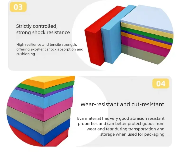 4pcs 100x50x0.3cm Colorful EVA Foam Board Shock Absorption Foam Sheet Handmade DIY Cosplay EVA Rubber Sound-absorbing Foam Paper