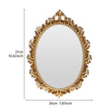 1PC, resin material, golden oval wall decoration, room decoration hanging mirror, suitable for bedroom decor wall decoration
