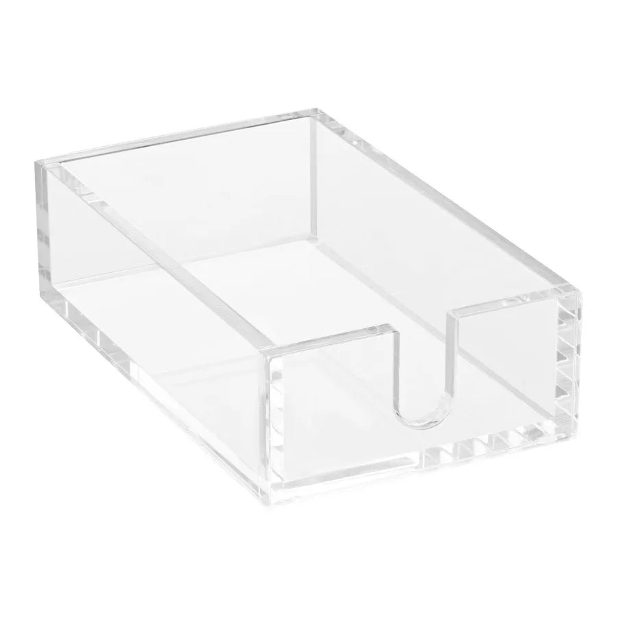Acrylic Napkin Holder, 9.1 x 5.5 x 2.6 inch, Clear Bathroom Guest Towel Storage Tray with U-Shaped Opening, Disposable Paper