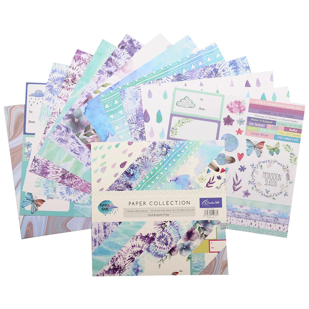 Creative Path 12 Inch Scrapbooking Designer Papers Crafts Materials Journaling Background Decoration Acid Free 305x305mm
