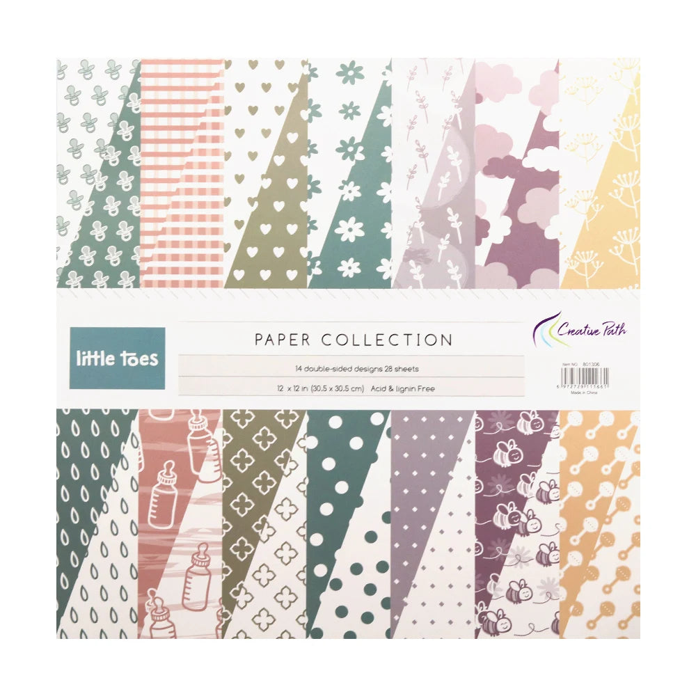 Creative Path 12 Inch Scrapbooking Papers Supplies Crafts Materials 28 Sheets Journaling Cardmaking Background Acid Free