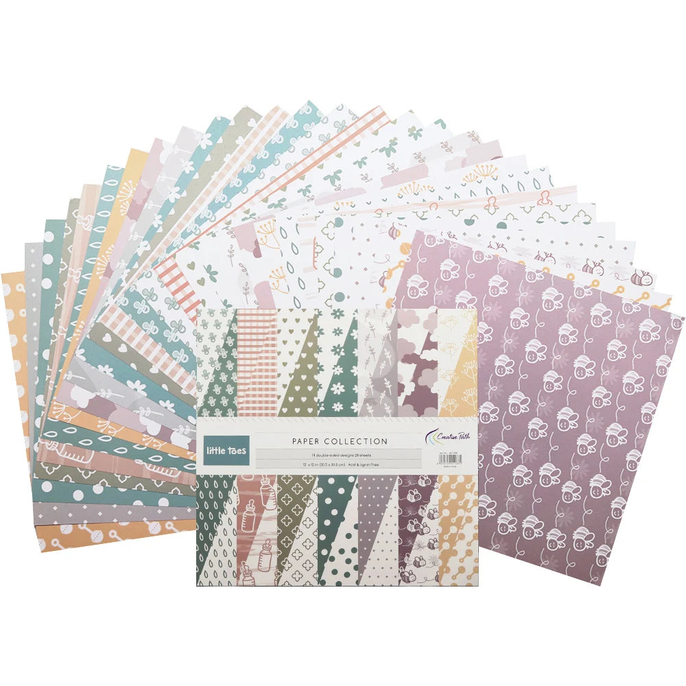 Creative Path 12 Inch Scrapbooking Papers Supplies Crafts Materials 28 Sheets Journaling Cardmaking Background Acid Free