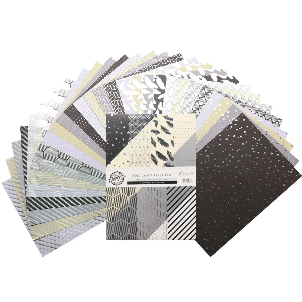 Creative Path A4 Foil Scrapbooking Papers Supplies Crafts Materials 28 Sheets Cardmaking Journaling Decoration Acid Free
