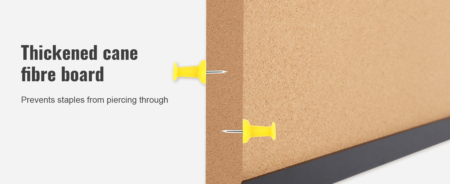 VEVOR Cork Board 36x24/24x18 in Bulletin Board W/ MDF Sticker Frame Vision Board Includes 10 Pushpins for Display and Decoration